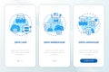 Data repositories blue onboarding mobile app screen