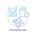 Data repository blue gradient concept icon