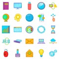 Data request icons set, cartoon style