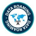 data roaming stamp on white