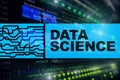 Data Science Artificial Intelligence Concept. Futuristic Supercomputer background. Royalty Free Stock Photo