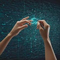 Data science and big data technology. Scientist computing, analysing and visualising complex data set on computer Royalty Free Stock Photo