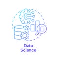 Data science blue gradient concept icon Royalty Free Stock Photo