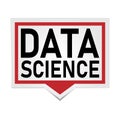 data science button. sign. speech bubble push button set Royalty Free Stock Photo