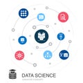 Data Science colored circle concept with Royalty Free Stock Photo