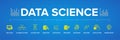 Data Science concept modern vector icons set. Royalty Free Stock Photo