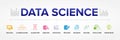 Data Science concept modern vector icons set. Royalty Free Stock Photo