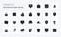 25 Data Science And Cyber Security Solid Glyph icon pack Royalty Free Stock Photo