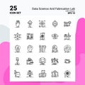 25 Data Science And Fabrication Lab Icon Set. 100% Editable EPS 10 Files. Business Logo Concept Ideas Line icon design Royalty Free Stock Photo