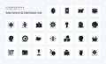25 Data Science And Fabrication Lab Solid Glyph icon pack Royalty Free Stock Photo
