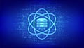 Data Science icon made with binary code. Deep learning. Artificial intelligence, Analysis. Big data. Machine learning. Computer Royalty Free Stock Photo