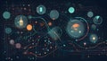 data science-inspired wallpaper depicting the visual and modern process of data collection, cleaning, analysis, and visualization