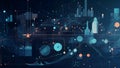 data science-inspired wallpaper depicting the visual and modern process of data collection, cleaning, analysis, and visualization