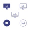 Data science line icon set. Included icons as big data,Computer monitor icon. Flat PC symbol. Vector illustration graph, AI, Royalty Free Stock Photo