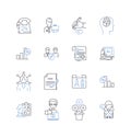 Data Science line icons collection. Analytics, Algorithms, Big data, Clustering, Coding, Computation, Correlation vector Royalty Free Stock Photo