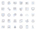 Data science line icons collection. Analytics, Machine learning, Statistics, Modeling, Algorithms, Visualization Royalty Free Stock Photo