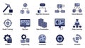 Data Science, Machine Learning, and AI Icons Set Royalty Free Stock Photo