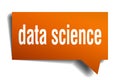 Data science orange 3d speech bubble