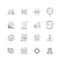 Data Science line icons collection. Analytics, Big data, Clustering, Correlation, Decision-making, Exploration Royalty Free Stock Photo