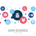 Data Science trendy circle template with Royalty Free Stock Photo