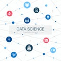 Data Science trendy web template with Royalty Free Stock Photo