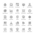 Data Science Line Vector Icons Set Royalty Free Stock Photo