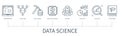 Data science vector infographic in minimal outline style Royalty Free Stock Photo