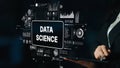 Data Science Visualization Concepts With Charts, Graphs, and Future Technology Interface on Dark Background. Asymptotic Royalty Free Stock Photo