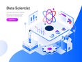 Data Scientist Isometric Illustration Concept. Modern flat design concept of web page design for website and mobile website.Vector