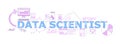 Data scientist word concepts word concepts thin line vector banner Royalty Free Stock Photo
