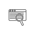 data, search icon. Element of technological data icon for mobile concept and web apps. Thin line data, search icon can be used for Royalty Free Stock Photo