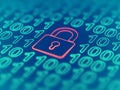 Data secure concept: padlock on binary code background. EPS 10 vector illustration