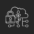 Data security in agriculture chalk white icon on black background