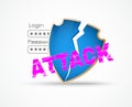 Data security attack theme Royalty Free Stock Photo