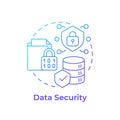 Data security blue gradient concept icon Royalty Free Stock Photo