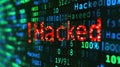 Data Security Breach: Hacked Binary Code and Red Text. Royalty Free Stock Photo