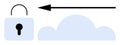 Data Security Cloud Concept with Lock, Arrow, and Cloud Elements for Digital Protection Royalty Free Stock Photo