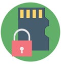 Data Security Color Isolated Vector Icon that easily can be modified and edit. Royalty Free Stock Photo