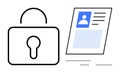 Data Security and Identity Protection Concept with Lock Symbol and ID Document Royalty Free Stock Photo