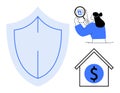 Data Security and Financial Protection Concept with Shield, Authentication, and Secure Banking Royalty Free Stock Photo
