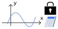 Data Security Concept with Graph, Lock Icon, and Calculator Encryption and Analysis Royalty Free Stock Photo