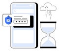 Secure Cloud Storage and Data Protection Concept with Mobile Interface Royalty Free Stock Photo
