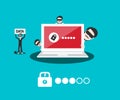 Data Security Concept with Password Locked Laptop. Royalty Free Stock Photo