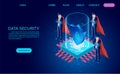 Data security concept. protects data from thefts data and hacker attacks Royalty Free Stock Photo