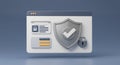 Data Security Concept with Shield and Padlock on Computer Screen