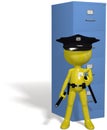Data security cop guards protect safe files Royalty Free Stock Photo