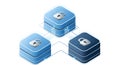 Data Security Cubes with Padlocks and Binary Code Royalty Free Stock Photo