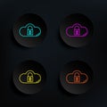 Data security dark badge color set icon. Simple thin line, outline vector of web icons for ui and ux, website or mobile Royalty Free Stock Photo