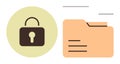 Data Security and File Protection Icon with Lock and Folder Element Design Template Royalty Free Stock Photo
