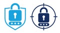 Data security Icon - shield, lock, password field